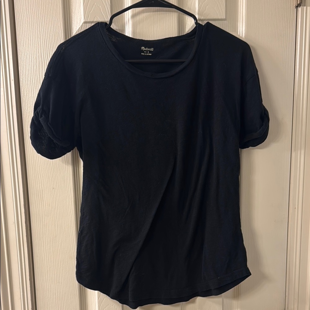 Madewell Classic Black Rolled Sleeve Tee